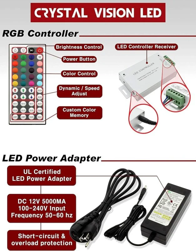 Crystal Vision 50ft RGB LED DIY Kit (Color Changing) - Image 6