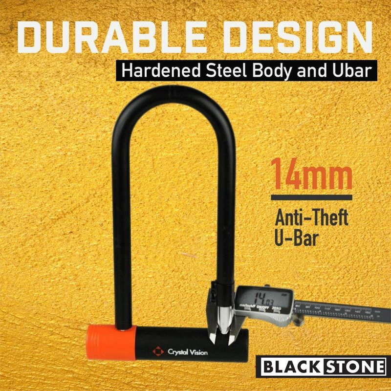 Blackstone 14mm Alarm U-Lock & 52" Cable Bundle - Image 3