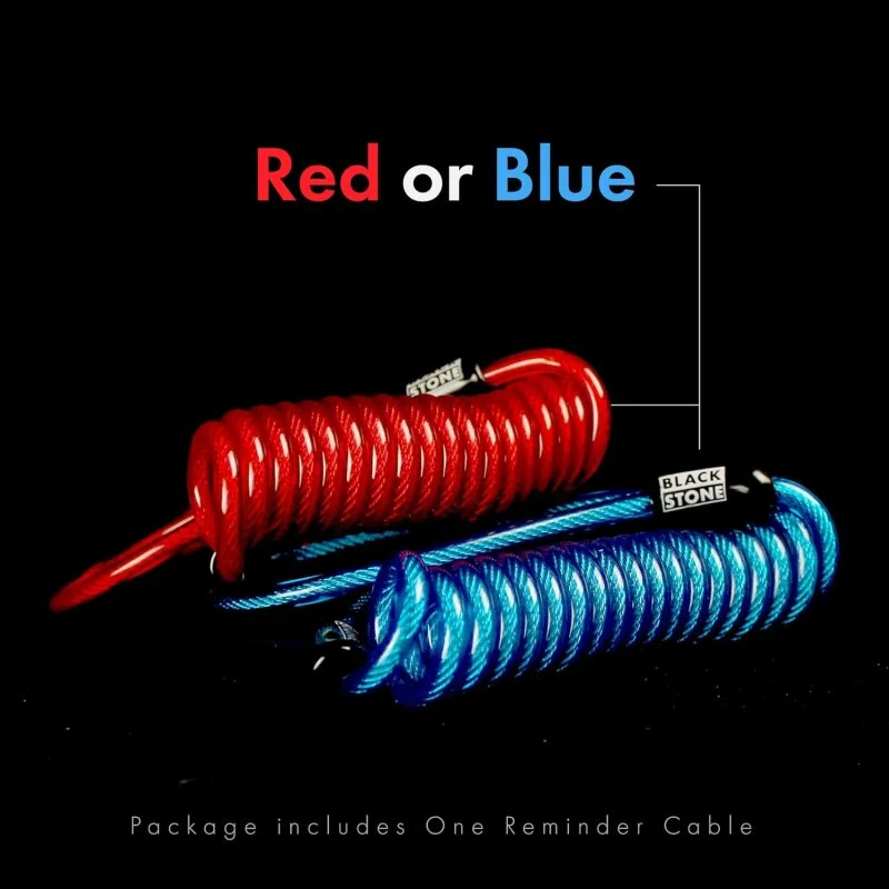 Blackstone Reminder Cable – Helmet & Disc Locks, 5 ft Red - Image 3