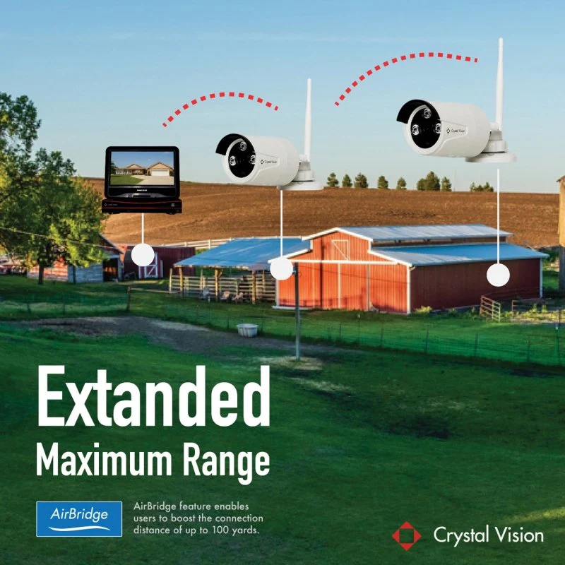 Crystal Vision 8CH Wireless NVR with 10.1" Monitor - 4 AI Cams - Image 5