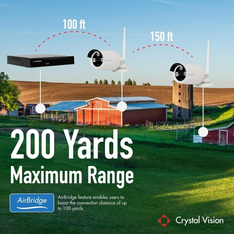 Crystal Vision 8CH Wireless NVR with 10.1" Monitor - 6 Cams - Image 5